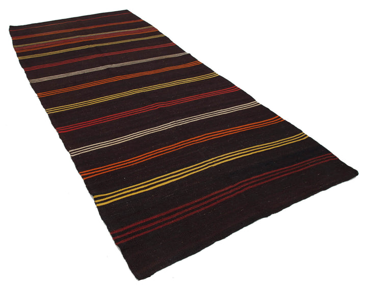 5x12 Brown Vintage Turkish Kilim Runner Rug - 23623