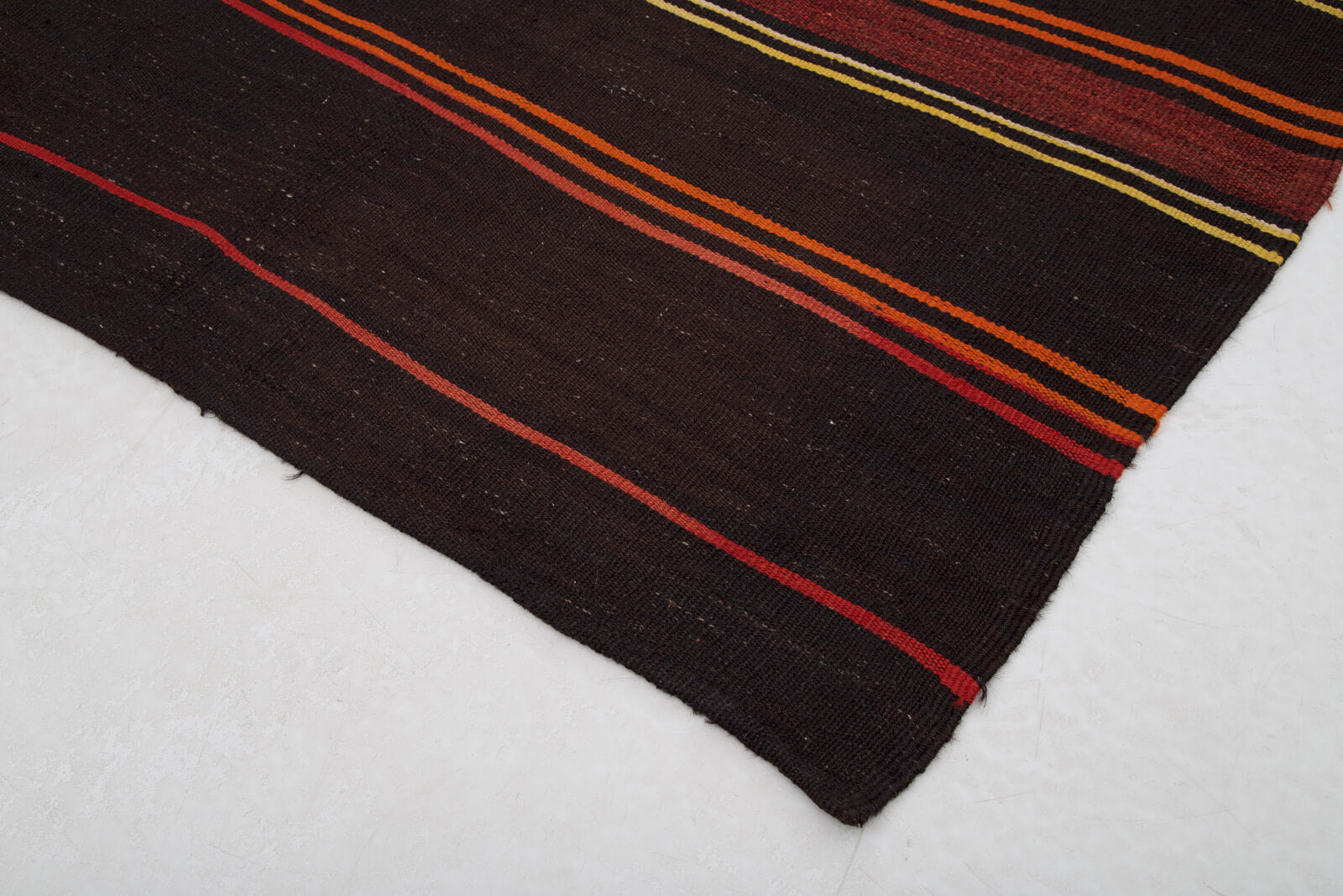 5x12 Brown Vintage Turkish Kilim Runner Rug - 23623