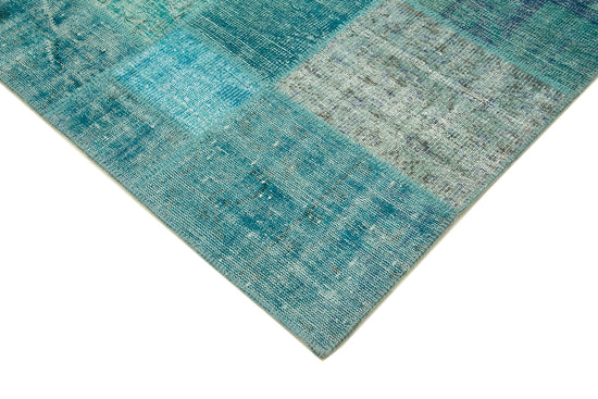 7x10 Turquoise Patchwork Rug - 23931