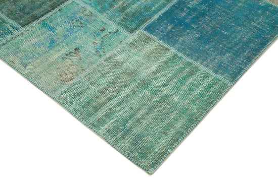 7x10 Turquoise Patchwork Rug - 23932