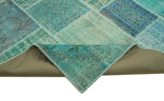 7x10 Turquoise Patchwork Rug - 23932