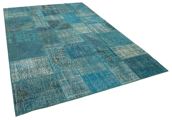 7x10 Blue Patchwork Rug - 23938