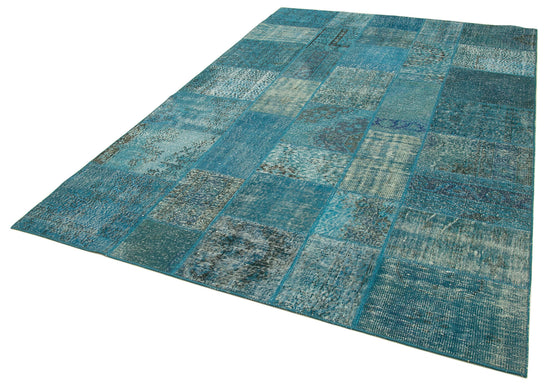 7x10 Blue Patchwork Rug - 23938