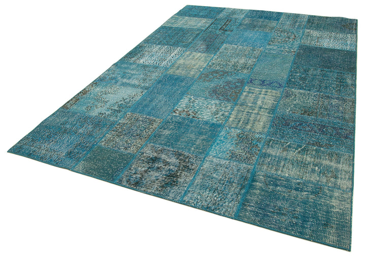 7x10 Blue Patchwork Rug - 23938