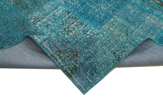 7x10 Blue Patchwork Rug - 23938
