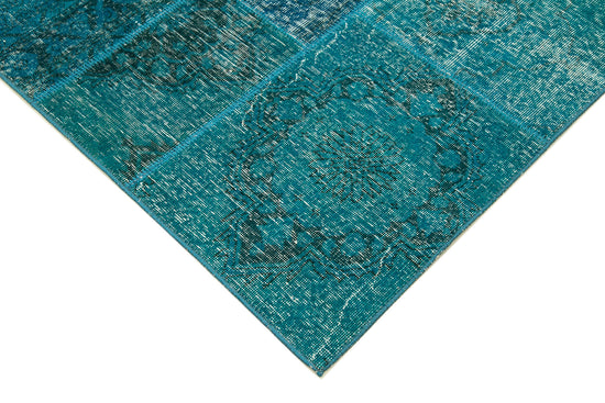 7x10 Turquoise Patchwork Rug - 23953