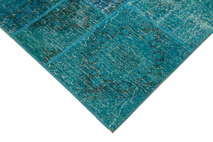 7x10 Turquoise Patchwork Rug - 23953