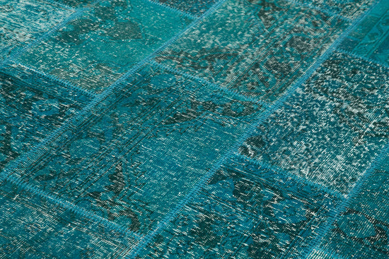7x10 Turquoise Patchwork Rug - 23953