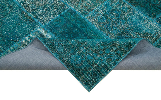 7x10 Turquoise Patchwork Rug - 23953