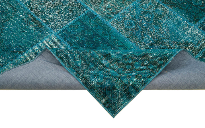 7x10 Turquoise Patchwork Rug - 23953