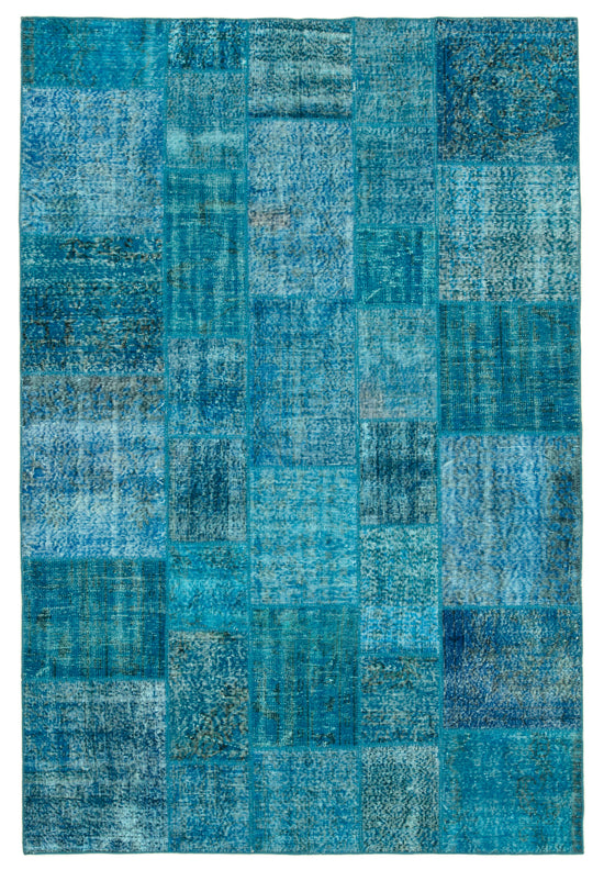 7x10 Blue Patchwork Rug - 23957