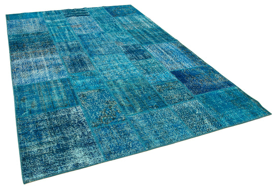 7x10 Blue Patchwork Rug - 23957