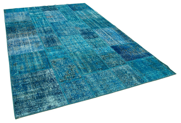7x10 Blue Patchwork Rug - 23957