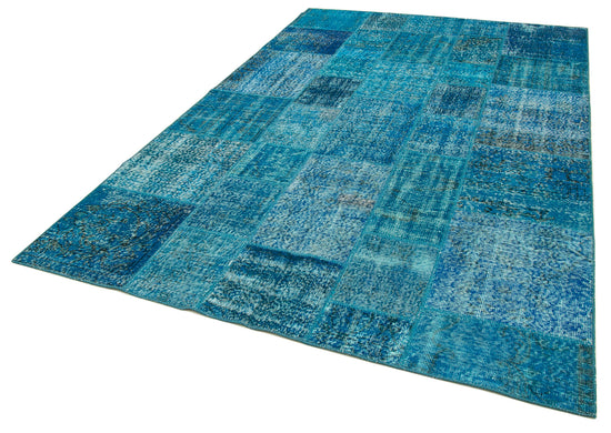 7x10 Blue Patchwork Rug - 23957