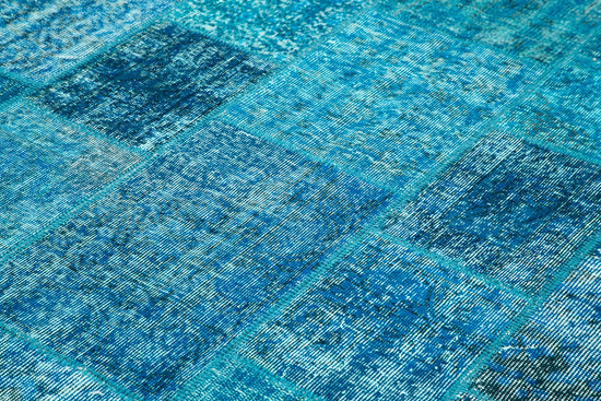 7x10 Blue Patchwork Rug - 23957