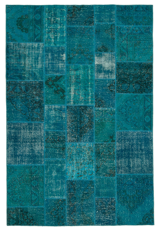7x10 Blue Patchwork Rug - 23963