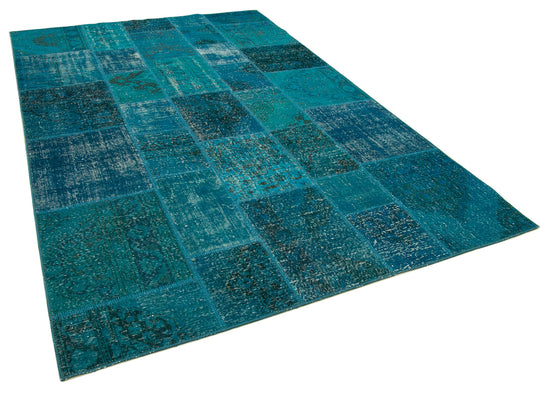 7x10 Blue Patchwork Rug - 23963