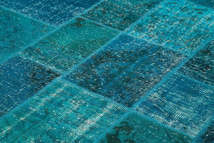 7x10 Blue Patchwork Rug - 23963