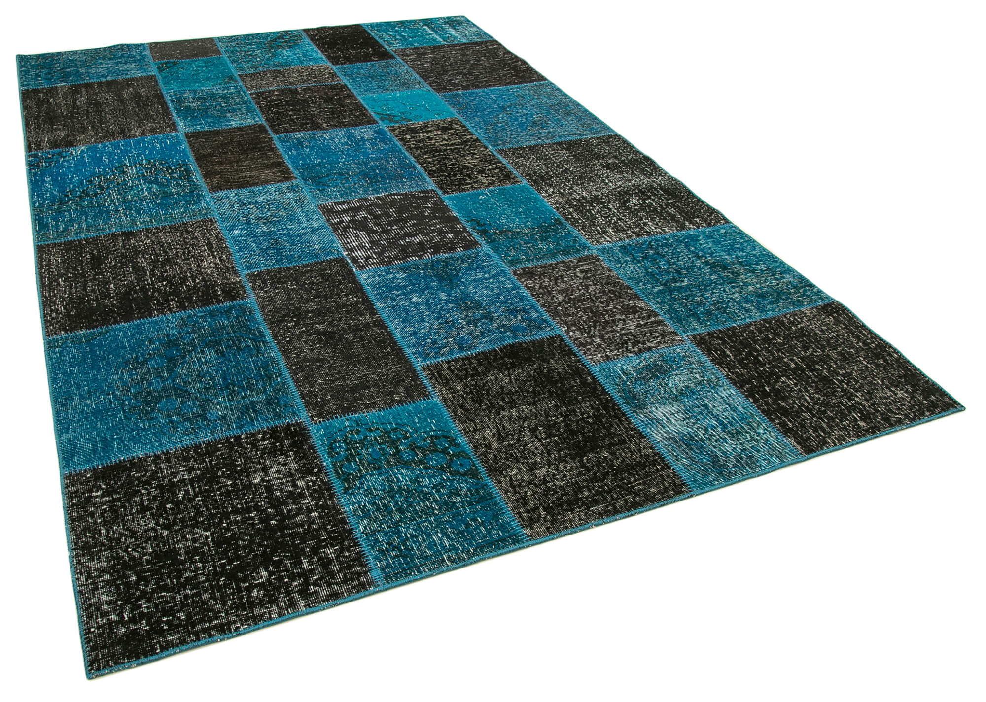 7x10 Black Patchwork Rug - 23967