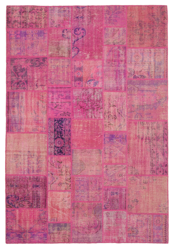 7x10 Pink Patchwork Rug - 23969