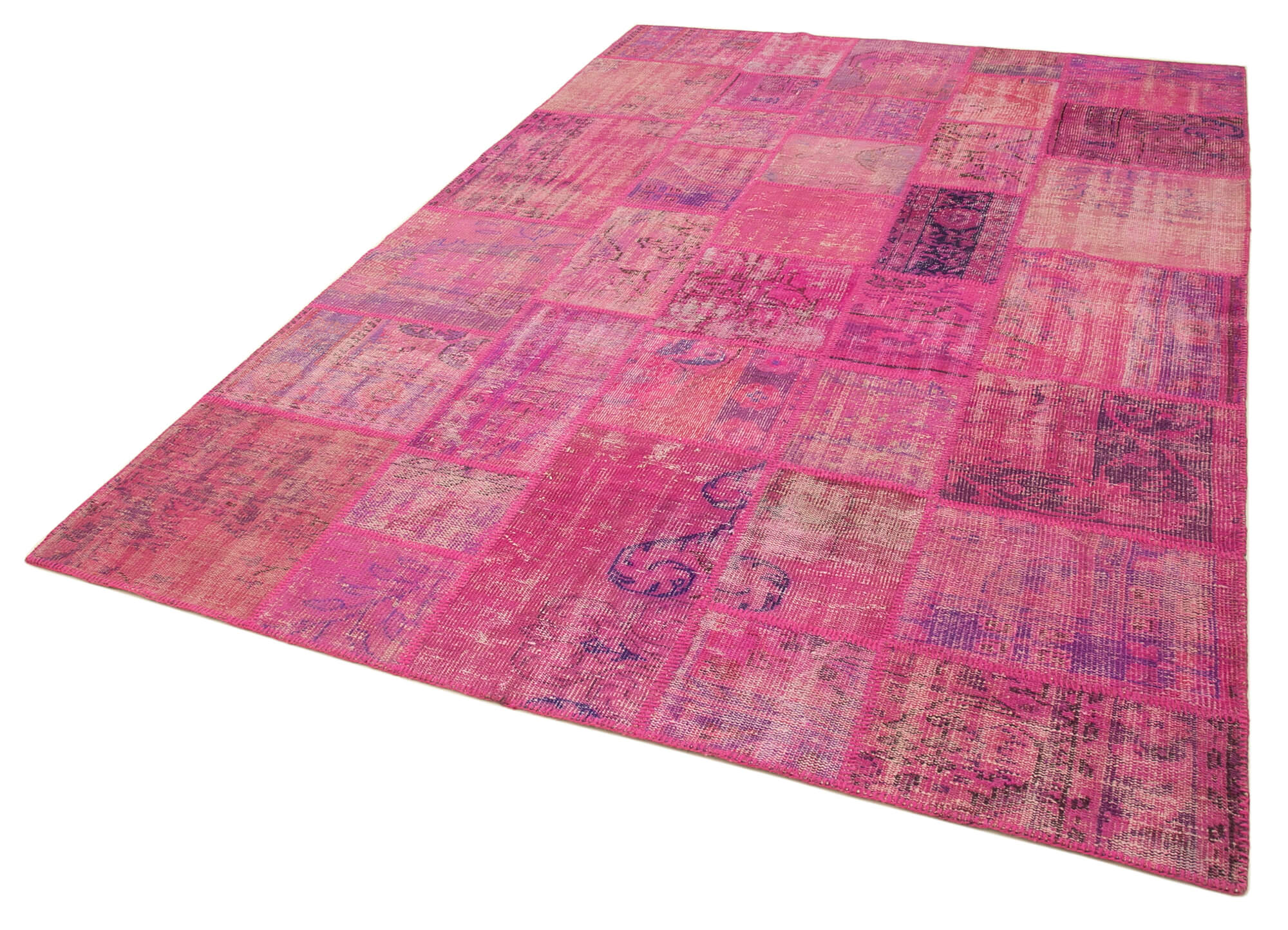 7x10 Pink Patchwork Rug - 23969