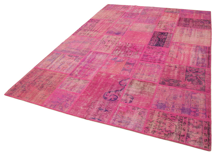 7x10 Pink Patchwork Rug - 23969