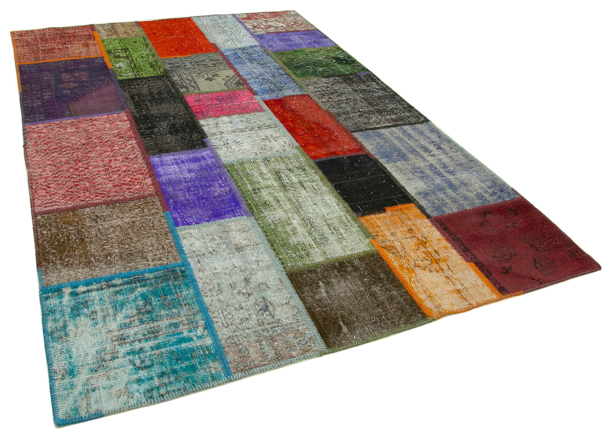 6x9 Multicolor Turkish Patchwork Rug - 23974