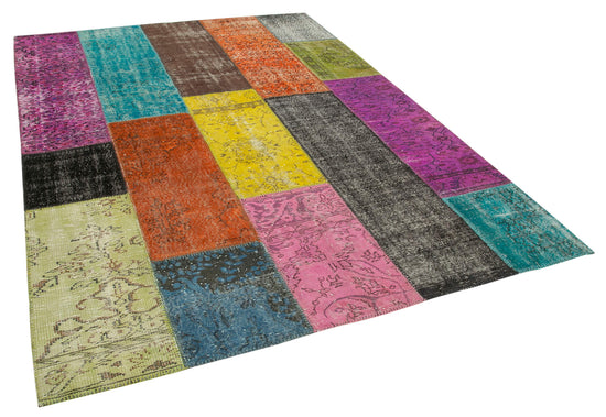 7x9 Multicolor Patchwork Rug - 23976