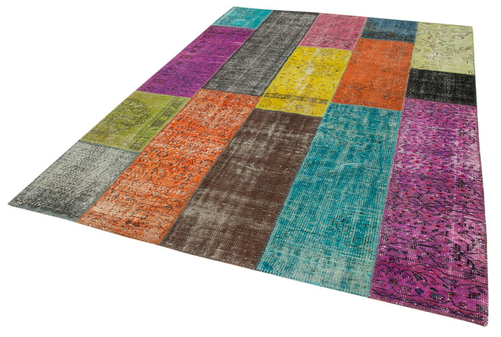 7x9 Multicolor Patchwork Rug - 23976