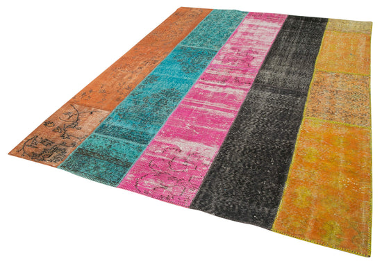 7x9 Multicolor Patchwork Rug - 23977