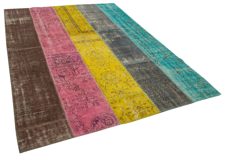 7x9 Multicolor Patchwork Rug - 23978