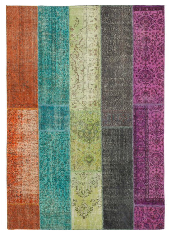7x9 Multicolor Patchwork Rug - 23980