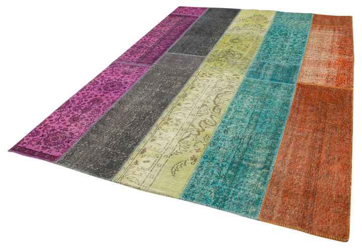 7x9 Multicolor Patchwork Rug - 23980