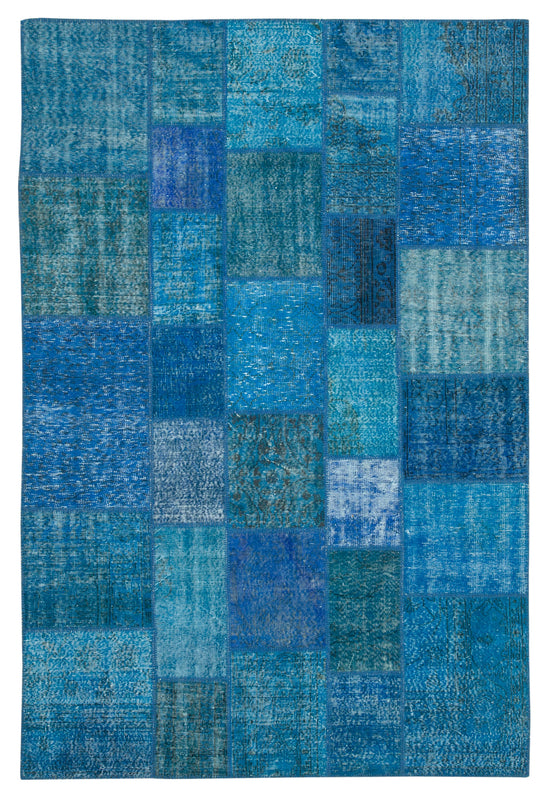 7x10 Blue Patchwork Rug - 23981
