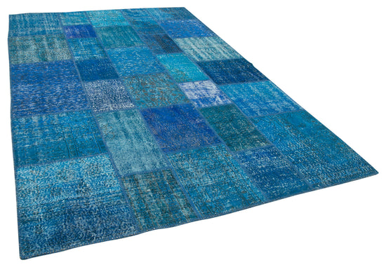 7x10 Blue Patchwork Rug - 23981