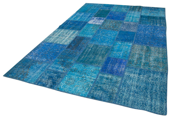 7x10 Blue Patchwork Rug - 23981