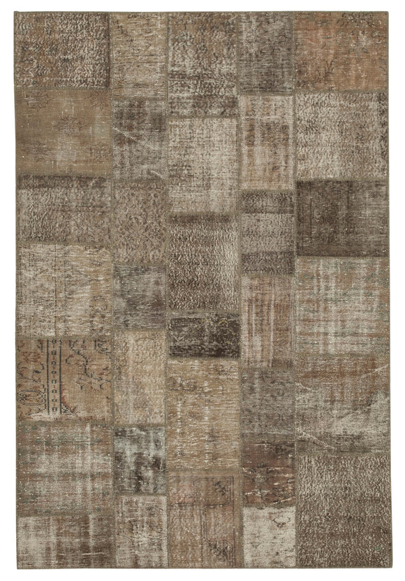 7x10 Brown Patchwork Rug - 23990