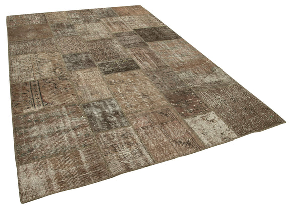 7x10 Brown Patchwork Rug - 23990