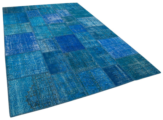 7x10 Blue Patchwork Rug - 23991