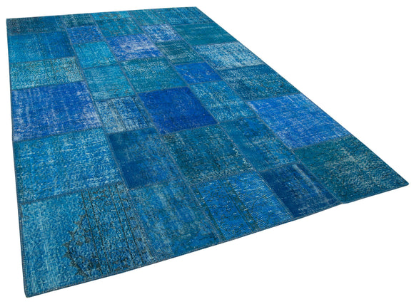 7x10 Blue Patchwork Rug - 23991