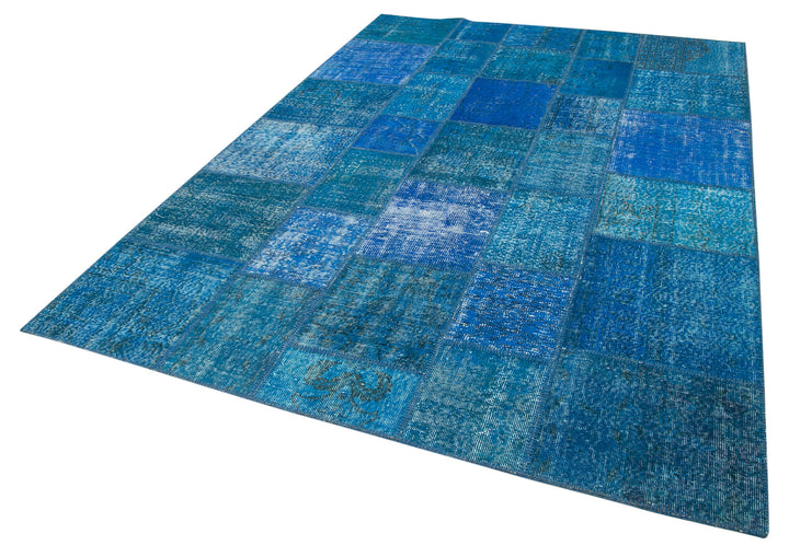 7x10 Blue Patchwork Rug - 23991