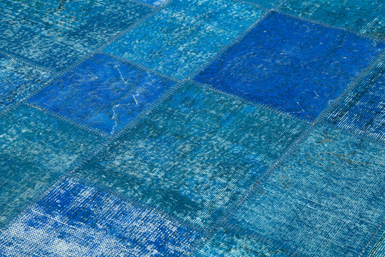 7x10 Blue Patchwork Rug - 23991
