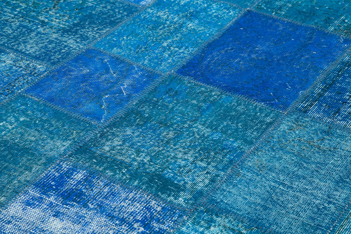 7x10 Blue Patchwork Rug - 23991