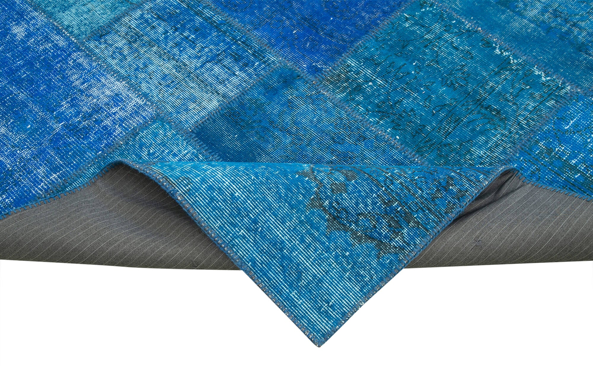 7x10 Blue Patchwork Rug - 23991
