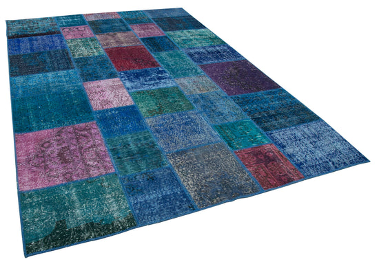 7x10 Blue Patchwork Rug - 24003