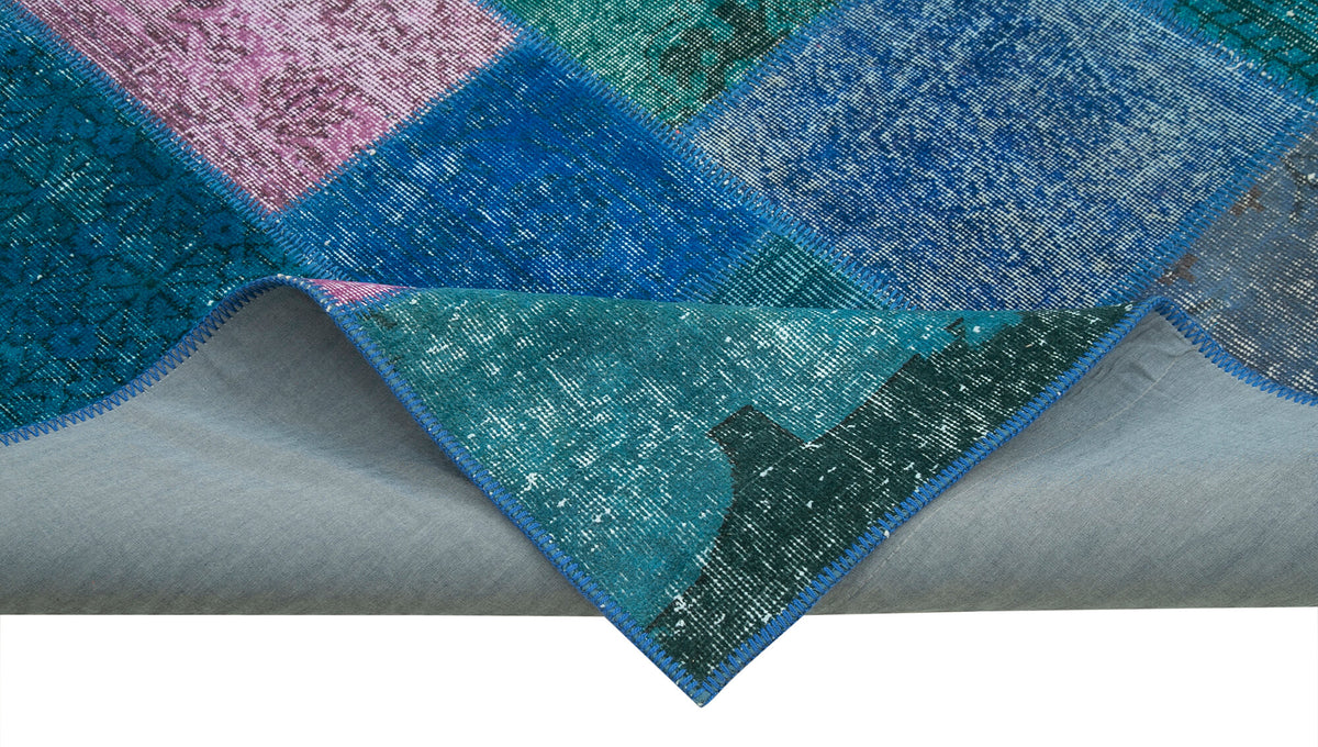 7x10 Blue Patchwork Rug - 24003