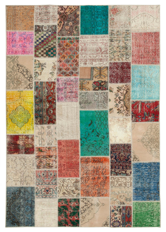 7x10 Multicolor Patchwork Rug - 24004