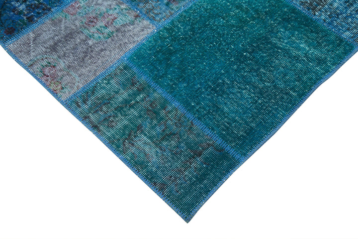 7x10 Turquoise Patchwork Rug - 24011
