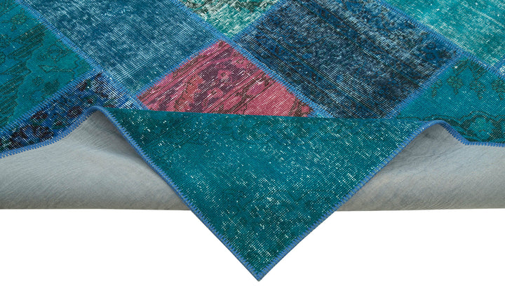 7x10 Turquoise Patchwork Rug - 24011