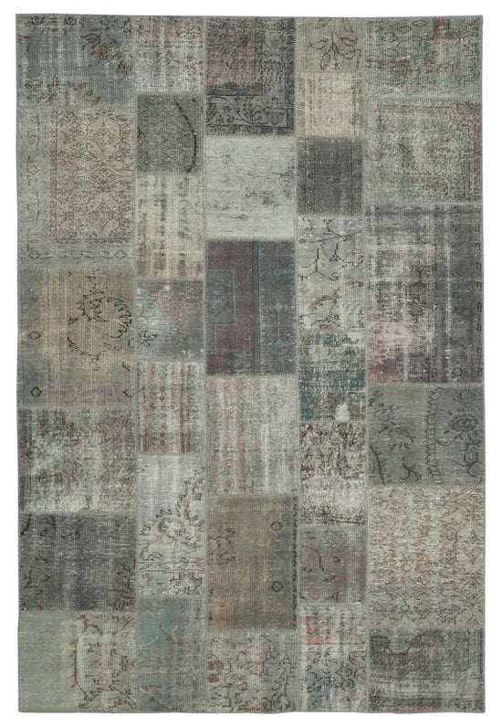7x10 Grey Patchwork Rug - 24012